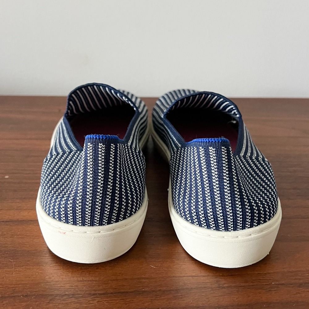 Rothy's Women's Slip-On Sneakers Navy White Knit Size 11 Casual Shoes - Picture 3 of 7